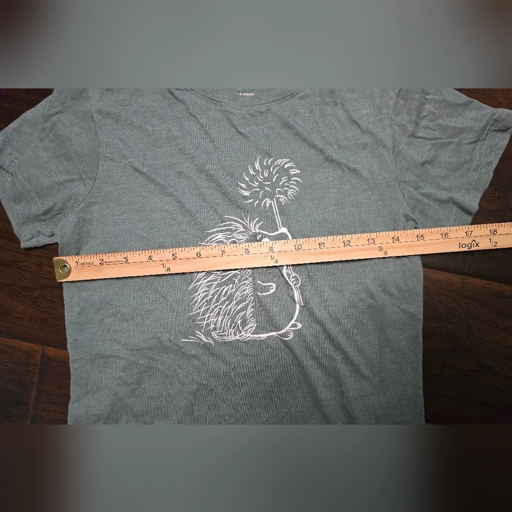 Shein Girls Hedgehog Green Casual Short Sleeve Tee Small